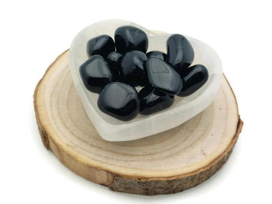 Obsidienne noire grade A  - Mexique - Pierre roulée Les Précieuses Perles