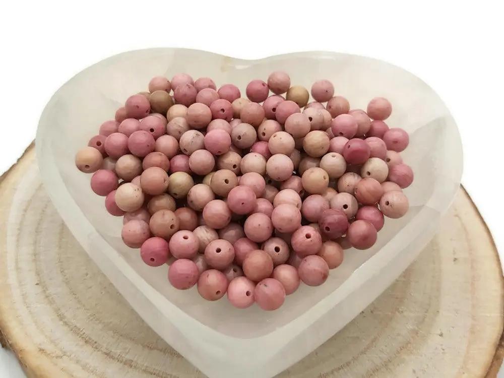 Rhodonite rose  - 6 mm - 30/60 Perles Les Précieuses Perles
