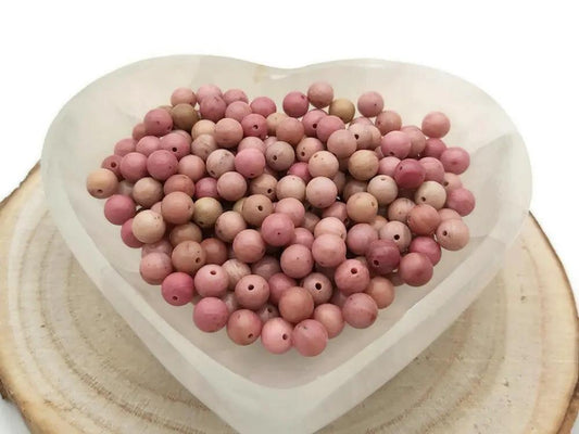 Rhodonite rose  - 6 mm - 30/60 Perles Les Précieuses Perles