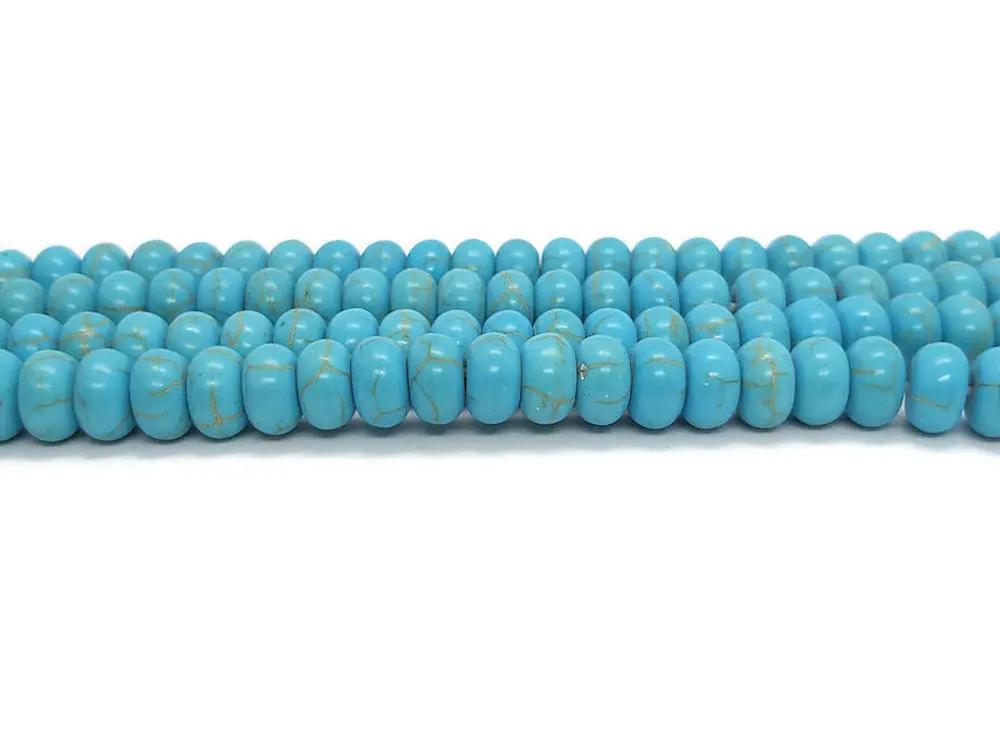 Turquoise synthétique - Rondelles de 8 x 5 mm - 80 Perles Les Précieuses Perles