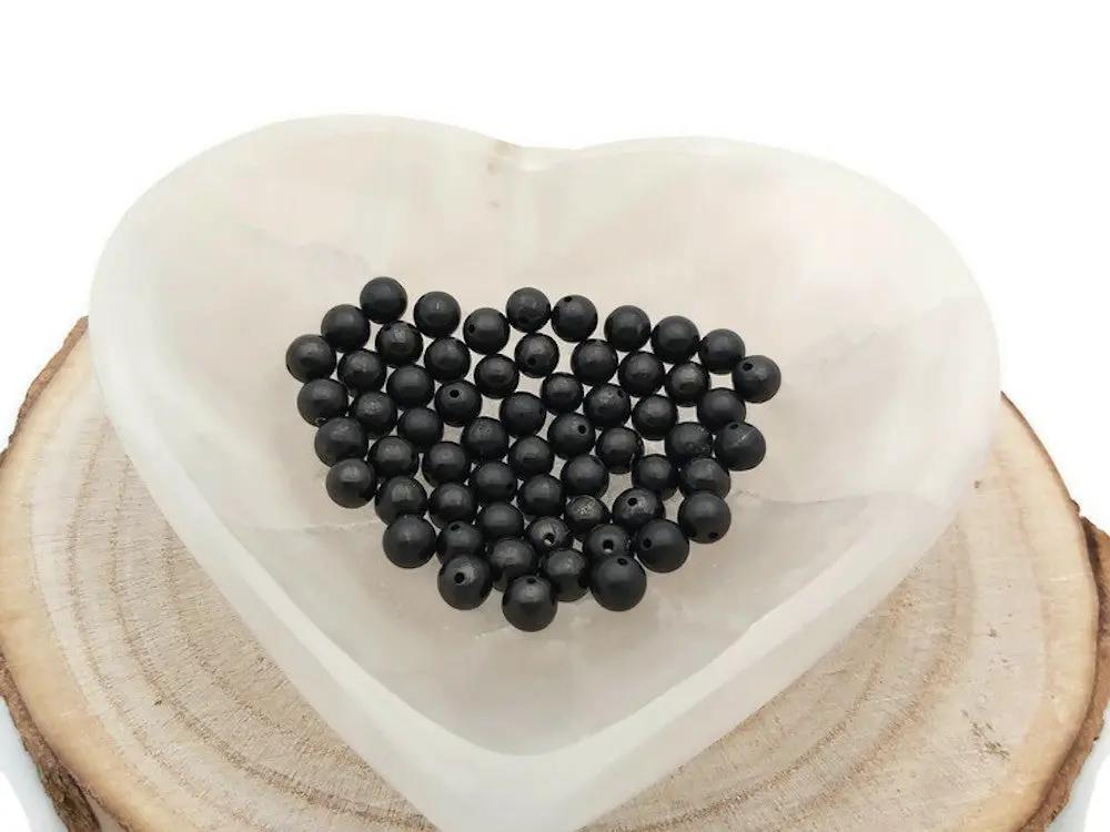 Shungite - 6 mm - 30 Perles Les Précieuses Perles