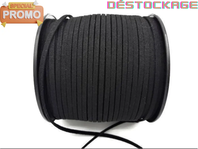 Cordon suédine noir de 1,4 mm Les Précieuses Perles