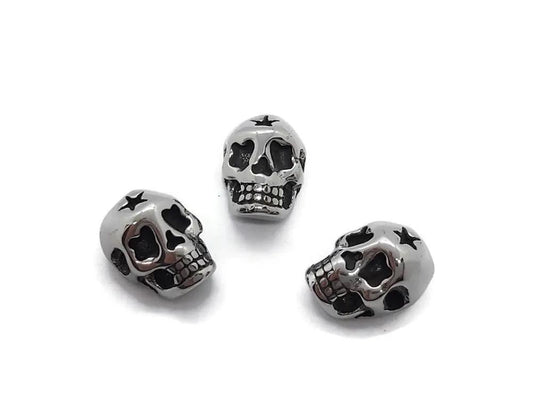 Perle décorative Tête de mort inox Les Précieuses Perles