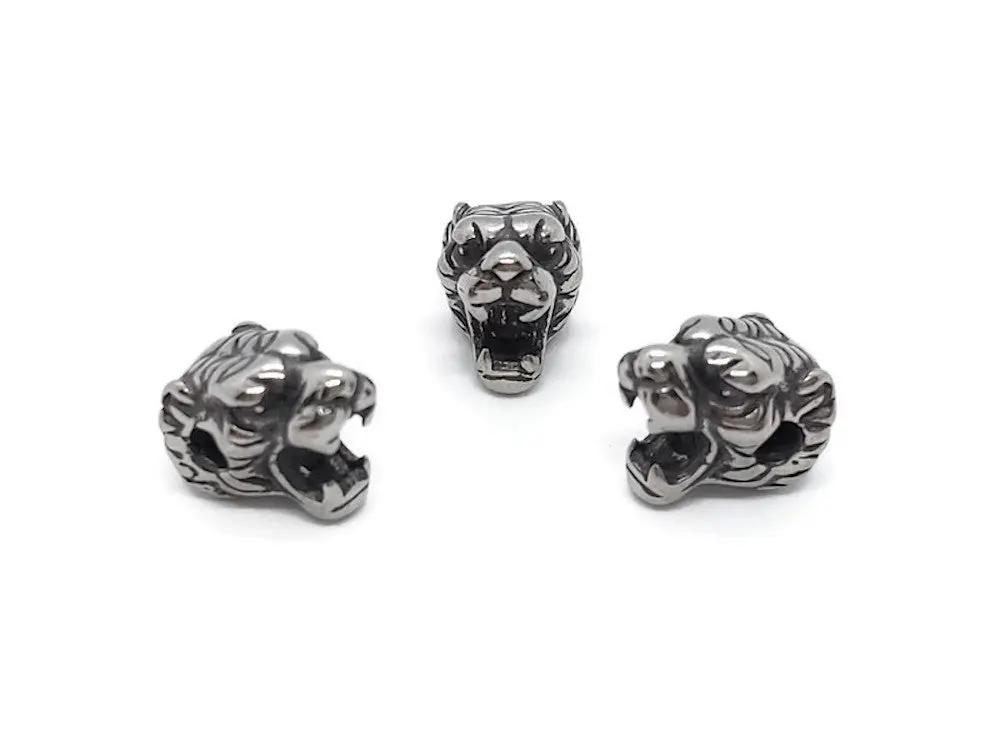 Perle décorative Tête de tigre inox Les Précieuses Perles