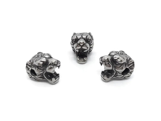 Perle décorative Tête de tigre inox Les Précieuses Perles