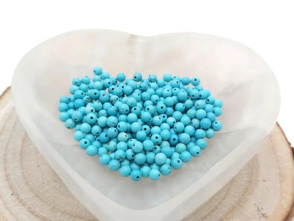 Howlite turquoise - 4 mm - 80 Perles Les Précieuses Perles