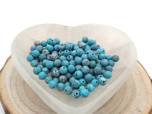 Turquoise mat - 6 mm - 30/60 Perles irrégulières